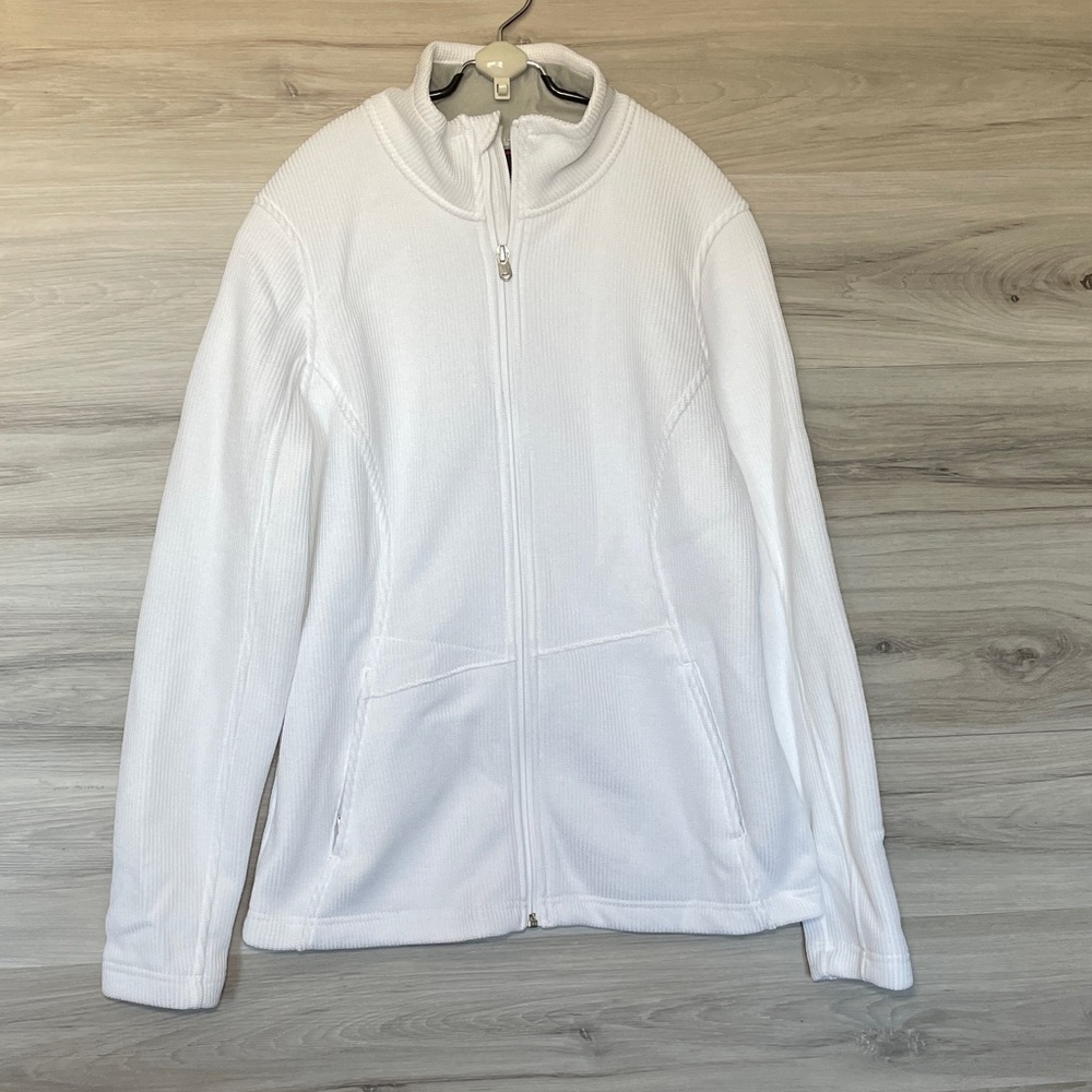 NWOT- Women's Spyder Full Zip Sweater Jacket, White - Picture 2 of 8